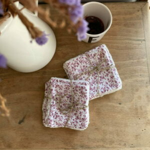 lingettes adulte en coton avec motif de fleurs roses